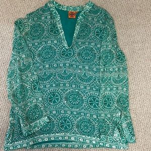 Tory Burch green sequin tunic